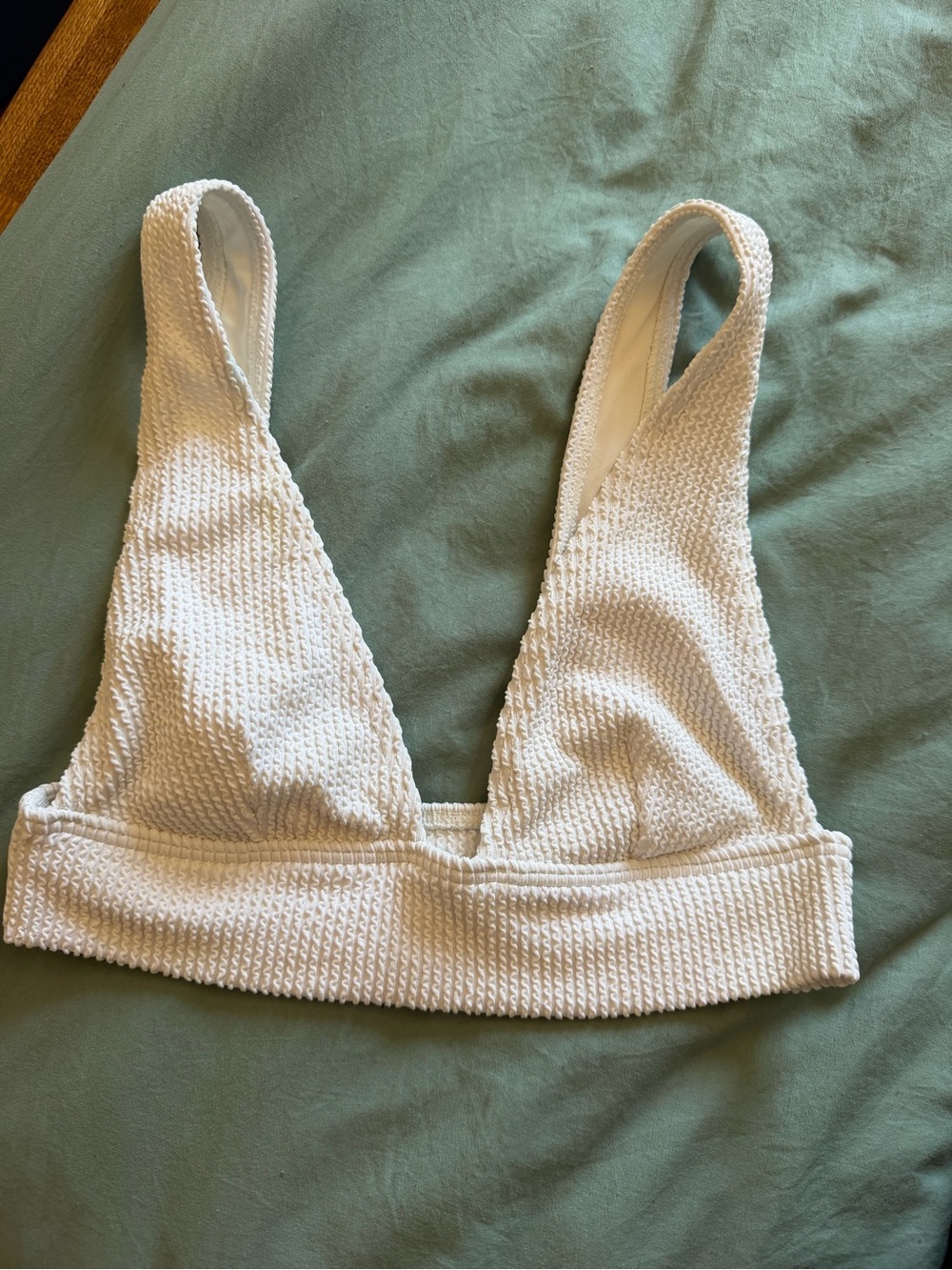 Billabong White Textured Triangle Bikini Top